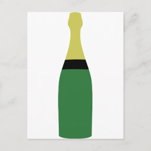 champagne bottle postcard