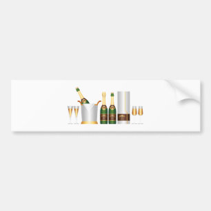 champagne bottles bumper sticker