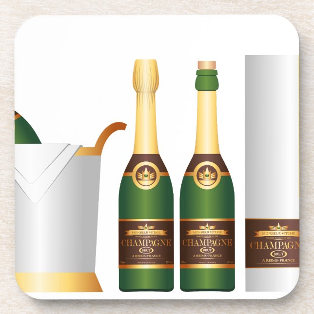 champagne bottles coaster (Front)