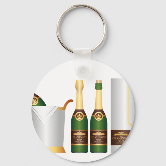 champagne bottles keychain (Front)