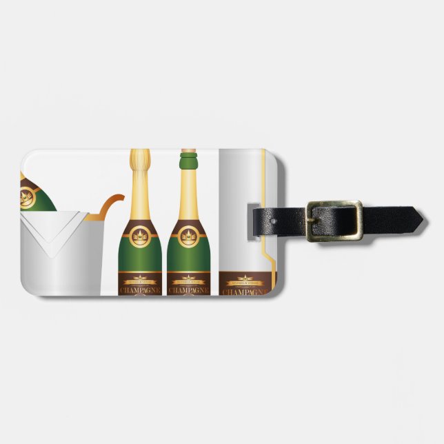 champagne bottles luggage tag (Front Horizontal)