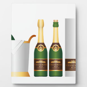 champagne bottles plaque