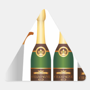 champagne bottles triangle sticker