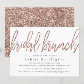 Champagne Bridal Brunch Invitation with Glitter