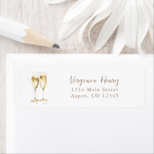 Champagne Bridal Return Address Label