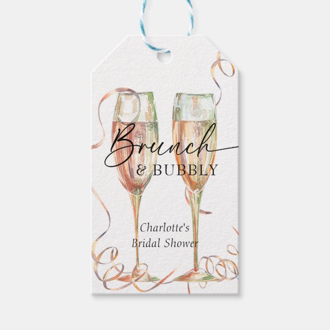 Champagne Bridal Shower Gift Tags (Front)