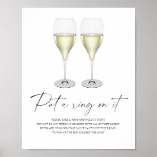 Champagne bridal shower - put a ring on it game poster