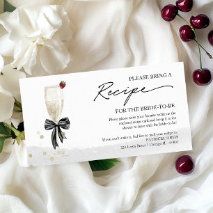 Champagne Bridal Shower Recipe Request Enclosure