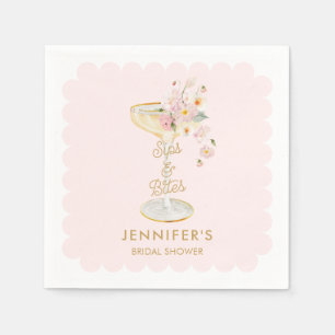 Champagne Bridal Shower Sips and Bites Napkin