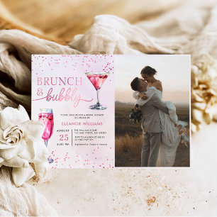Champagne Brunch and Bubbly Bridal Shower Photo Invitation