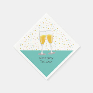 Champagne  Brunch and Bubbly cheers birthday Napkin