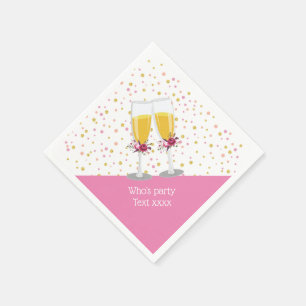 Champagne  Brunch and Bubbly cheers birthday Napkin