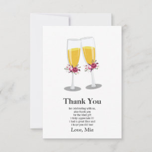 Champagne  Brunch and Bubbly cheers thank you Card
