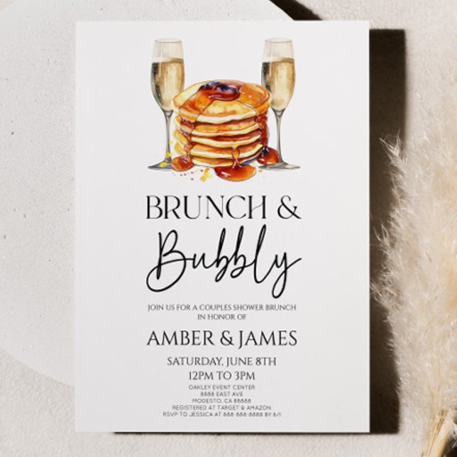 Champagne Brunch and Bubbly Couples Shower Brunch Invitation (Creator Uploaded)