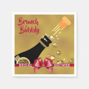 Champagne Brunch and Bubbly Gold Bridal Shower Napkin