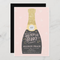 Champagne Brunch and Bubbly Shower Invitation