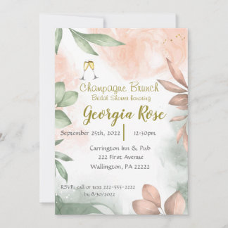 Champagne brunch bridal shower invitation