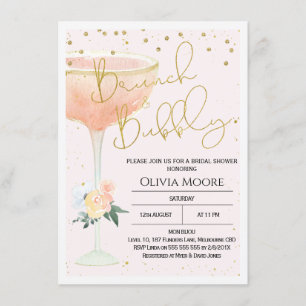 Champagne Brunch Bubbly Invitation de la douche nu