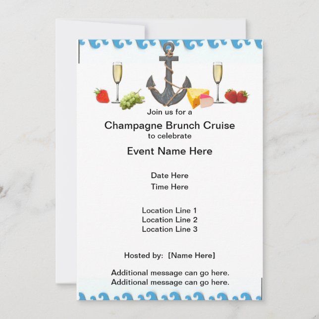 Champagne Brunch Cruise Invites (Front)