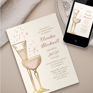 Champagne Brunch Invitation de la douche nuptiale