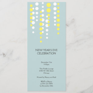 Champagne bubble blue modern chic holiday party invitation