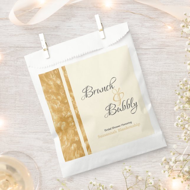 Champagne Bubbles Brunch Bubbly Bridal Shower Favour Bag (Clipped)