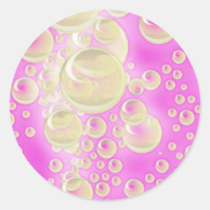 Champagne Bubbles Classic Round Sticker