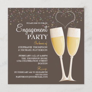Champagne & Bubbles Engagement Party Invitation