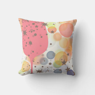 Champagne Bubbles Throw Pillow