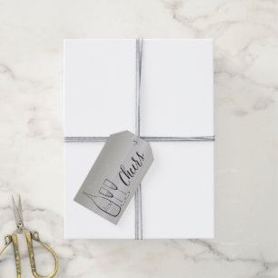 Champagne Bubbly Cheers Christmas Holiday Gift Tag