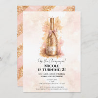 Champagne Bubbly & Gold Glitter 21 21ST Birthday