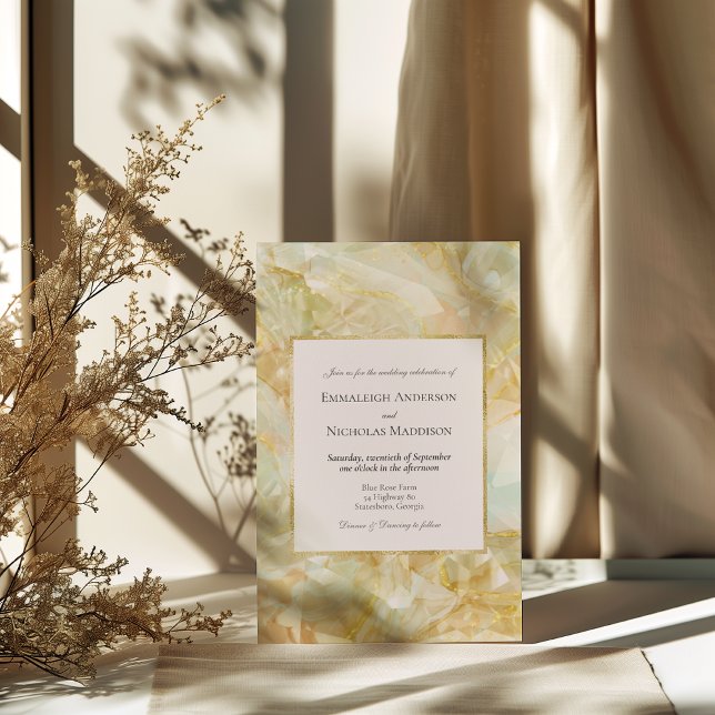 Champagne Burst Crystal Wedding Invitation (Creator Uploaded)