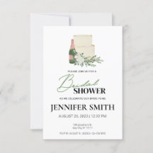 Champagne & Cake Bridal Shower Invitation