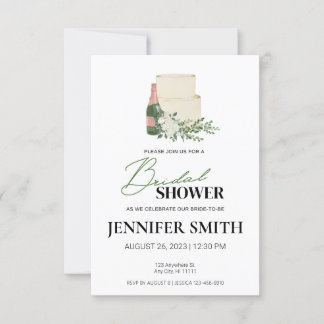 Champagne & Cake Bridal Shower Invitation