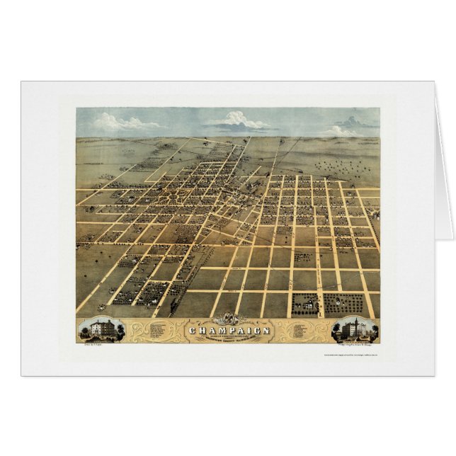 Champagne, carte panoramique de l'IL - 1869 (Devant horizontal)