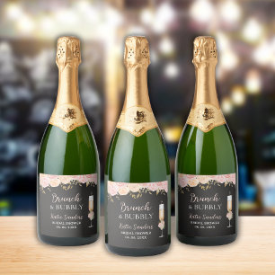 Champagne Celebration Bridal Shower Exquisite Flow Sparkling Wine Label
