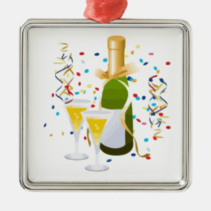 Champagne Celebration Metal Ornament