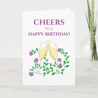 CHAMPAGNE CHEERS CARTE D'ANNIVERSAIRE