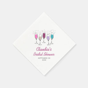 Champagne Chic Stylish Bridal Shower Napkin