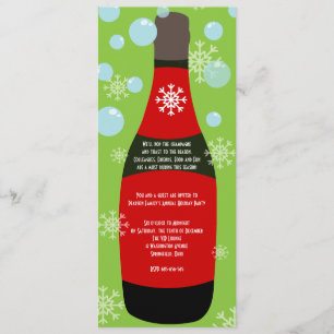 Champagne Christmas Cocktail Party Invitation