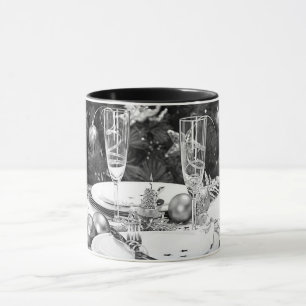 ***CHAMPAGNE** CHRISTMAS & NEW YEAR MUG BLACK RING