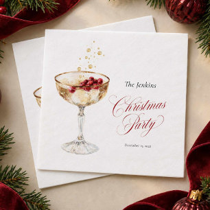 Champagne Christmas Party Paper Napkins