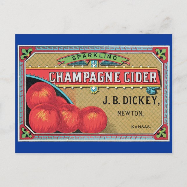 Champagne Cider Vintage Apple Crate Postcard (Front)