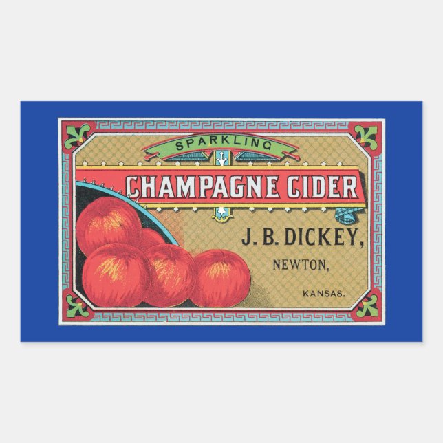Champagne Cider Vintage Apple Crate Sticker (Front)