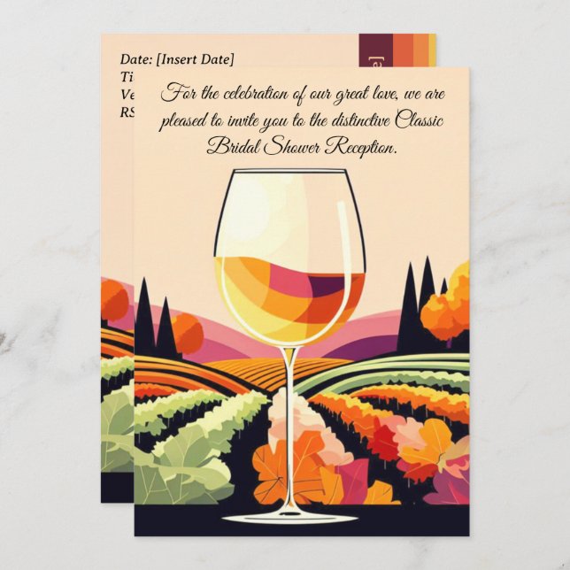 Champagne Classic Elegance bridal shower  Invitation (Front/Back)