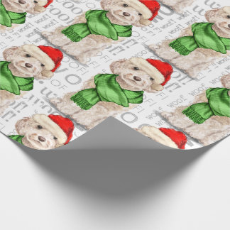 Champagne Cockapoo Christmas Holida Wrapping Paper
