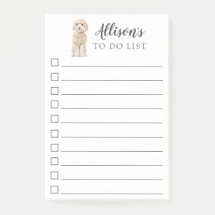 champagne cockapoo Dog Personalized To Do List Post-it Notes