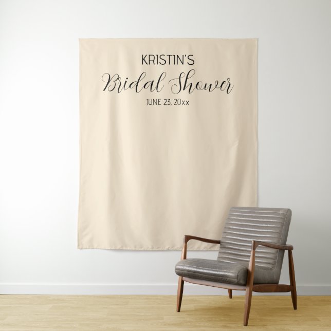 Champagne Colour Bridal Shower Photo Backdrop Tapestry (In Situ)