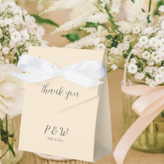 Champagne Colour Personalized Monogram Wedding Favor Box