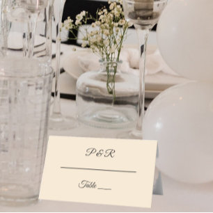 Champagne Colour Simple Stylized Script Wedding Place Card